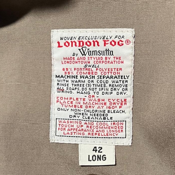 Classic Vintage London Fog Men's Khaki Coat, 42 Long - Timeless All EVC - Picture 4 of 16